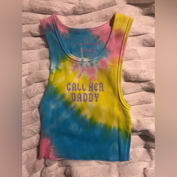 Call Her Daddy x Barstool Sports tie-dye crop tank purple logo OG DADDY GANG - Picture 8 of 15